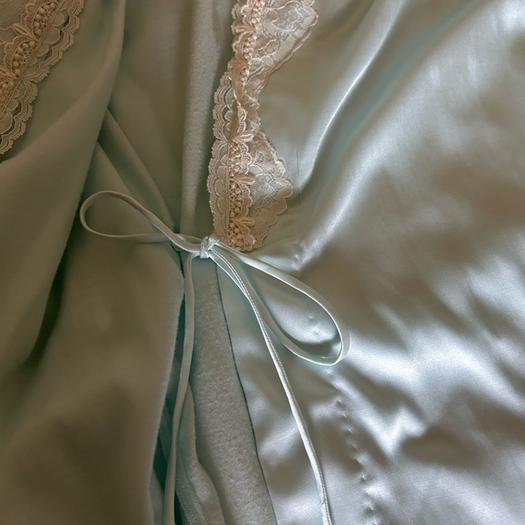 Beautiful R. Michael Alan SATIN Robe-NIGHT GOWN-LINGERIE MINT GREEN SIZE Medium - Picture 5 of 10